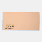 Peach Monogram Stylish Gold Black Minimalist Chic (Recto)