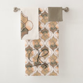 Peach Monogram Watercolor Geometric Pattern  (En situation)