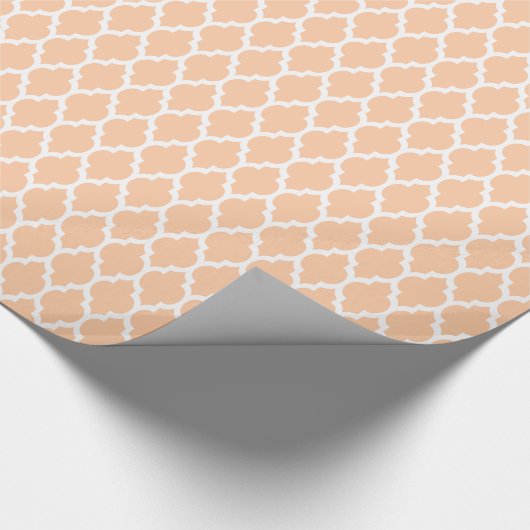 Peach Moroccan Quatrefoil Pattern #4 Cadeaupapier (Hoek)