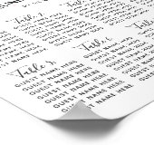 Peach & Munt Succulent Wedding Table Seating Chart Poster (Hoek)