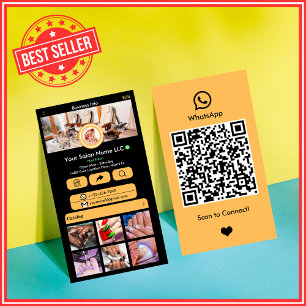 Peach Nail Salon WhatsApp Social Media QR-code Visitekaartje