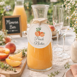 Peach Nectar Mimosa Bar Bottle Bedankjes Labels