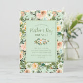 Peach Neo Mint Dusty Blue Floral Moederdag Kaart (Staand voorkant)