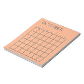 Peach Niet-gedateerde Oktoberkalender voor Planner Notitieblok (Gedraaid)