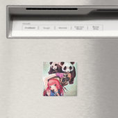 Peach Ninja Pandas Magnet (In Situ (Lave-vaisselle))