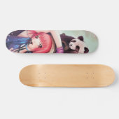 Peach Ninja Pandas Skateboard (Horizontaal)