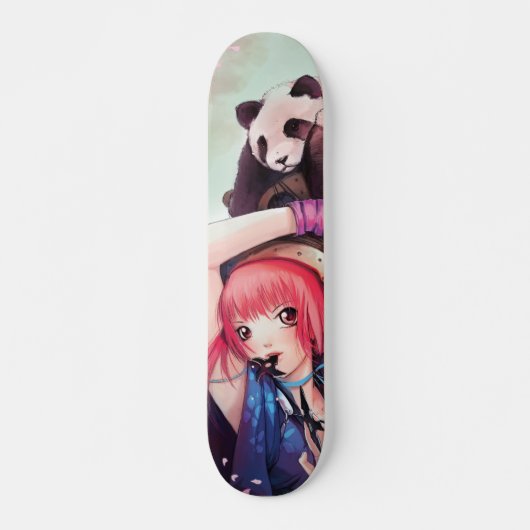 Peach Ninja Pandas Skateboard (Voorkant)