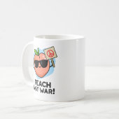 Peach not War Funny Fruit Pun Koffiemok (Voorkant links)