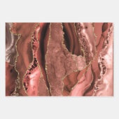 Peach nuances agate feuilles papier d'emballage (Devant 3)