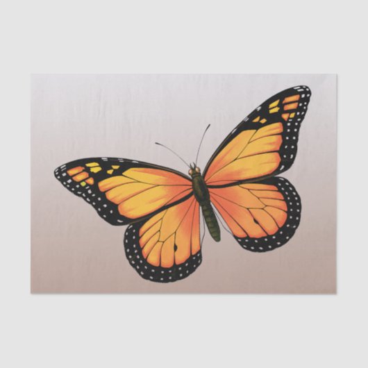 Peach Ombre Butterfly Tissuepapier (Voorkant)