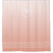 Peach Ombre Monogramme Douche Rideau (Devant)