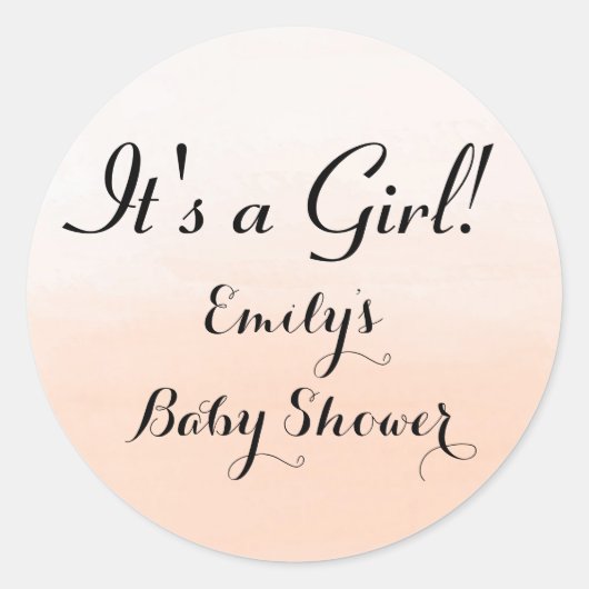 Peach Ombre Pastel C'est un autocollant baby showe (Devant)
