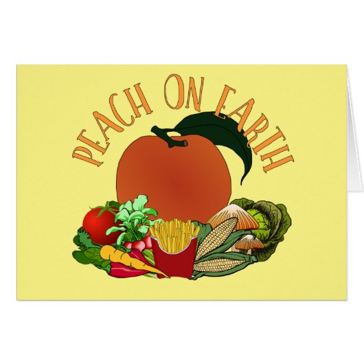 Peach on Earth Funny Christmas Pun Card (Devant horizontal)