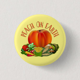 Peach on Earth Funny Kerstmis Button