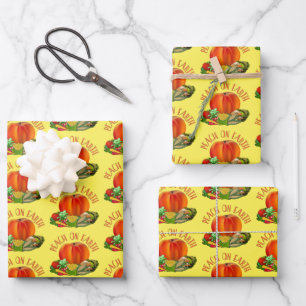 Peach on Earth Funny Kerstmis Inpakpapier Vel