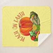 Peach on Earth Funny Kerstmis Sherpa Deken (Voorkant (horizontaal))