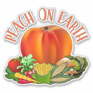 Peach on Earth Funny Kerstmis Sticker