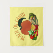 Peach on Earth Funny Kerstmis Wandkleed (Voorkant)