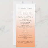 Peach Orange Fuzz Élégant programme de mariage min (Dos)