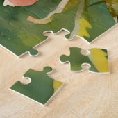 Peach Orange Rose Garden Art Puzzle (Côté)