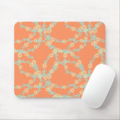 Peach Oranje Floral Seamless Pattern Muismat (Met muis)