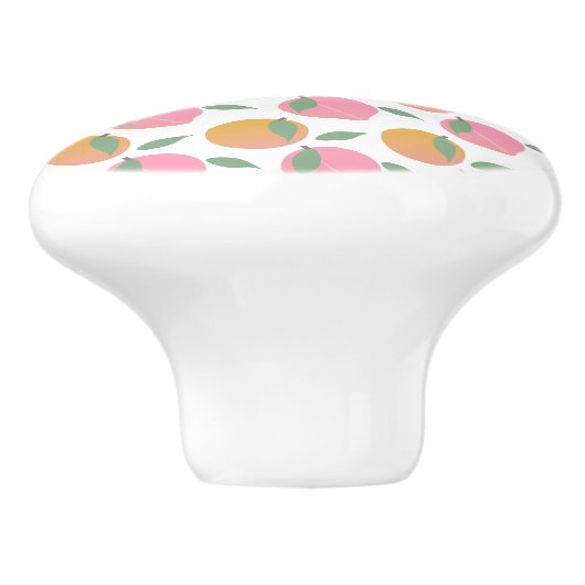 Peach Oranje Fruit Pattern roze Keramische Knop (Zijkant)