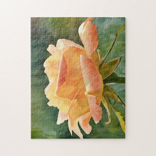 Peach Oranje Roos Garden Art Puzzel (Verticaal)