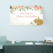 Peach Our Little Pumpkin Birthday Large Banner (Beurs)