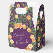 Peach Paars Wedding Floral Rozen Bedankdoosjes (Geopend)