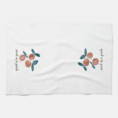 Peach Painting Zoet als een perzik Theedoek (Horizontaal)