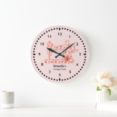 Peach Paisley Sewing Machine Large Clock Grote Klok (Huis)