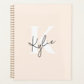 Peach Pale Moderne Nom Personnalisé Monogramme - (Devant)