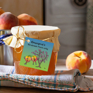 Peach Pals Funny Cartoon Jam Pie en meer Bedankjes Labels
