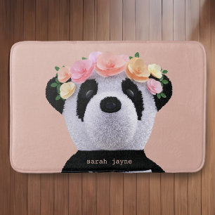 Peach Panda Tapis de bain personnalisé