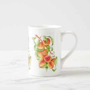 'Peach Paradise' op een Bone China Mok