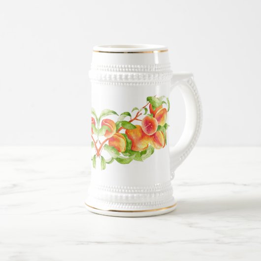 'Peach Paradise' op een Stein Bierpul (Voorkant rechts)