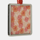 Peach pastel roos patroon metalen ornament (Rechts)