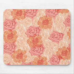 Peach pastel  roos patroon muismat