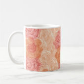 Peach pastel roos patroonpatroon Moederdag mok (Links)