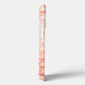 Peach Pearl Glitter Girly Background Monogram Naam Case-Mate iPhone Case (Achterkant / Rechts)