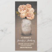 Peach peint mason jarre programmes de mariage (Devant)