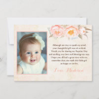 Peach peonies Baptism - Hartelijk dank voor uw mei