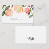 Peach Peonies Invité Table Cartes d'Escort (Devant / Derrière)