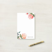 Peach Peonies Post-it® Notes (Op bureau)