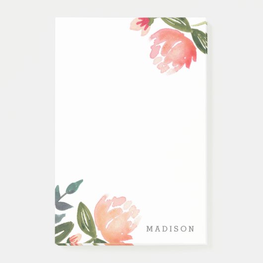 Peach Peonies Post-it® Notes (Voorkant)