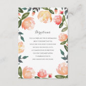 Peach Peonies Wedding Insert Informatiekaartje (Voorkant)