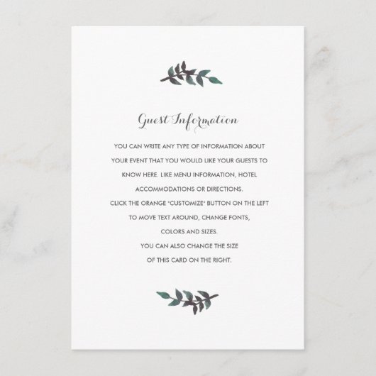 Peach Peonies Wedding Insert Informatiekaartje (Voorkant)