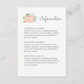 Peach Peony Bruiloft Informatie Kaarten (Voorkant)