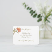 Peach Peony Floral Reception Insert-kaarten Informatiekaartje (Staand voorkant)