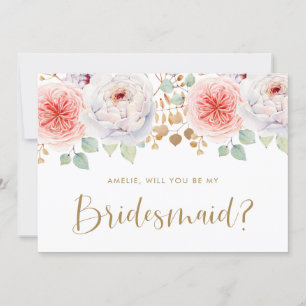 Peach Peony Gold Leaves zal mijn Bridesmaid zijn